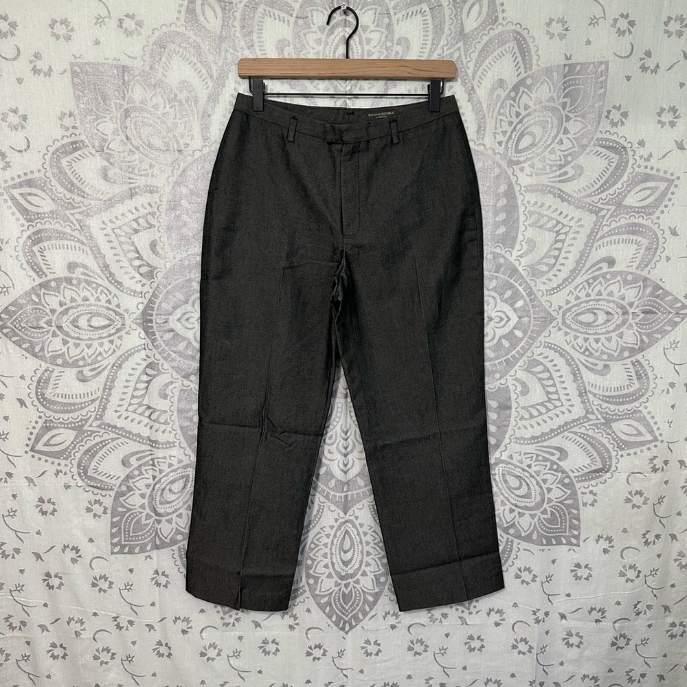 New $98 Banana Republic Grey Shine Capri Cropped Short Pants Career Work 6